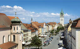 Blick in die Innenstadt des Bayerischen Straubings.